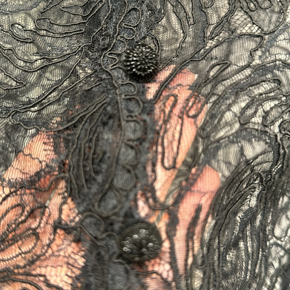 Black Lace Fitted Jacket - image 3